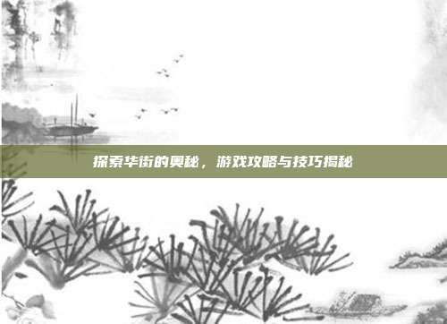 探索华街的奥秘，游戏攻略与技巧揭秘
