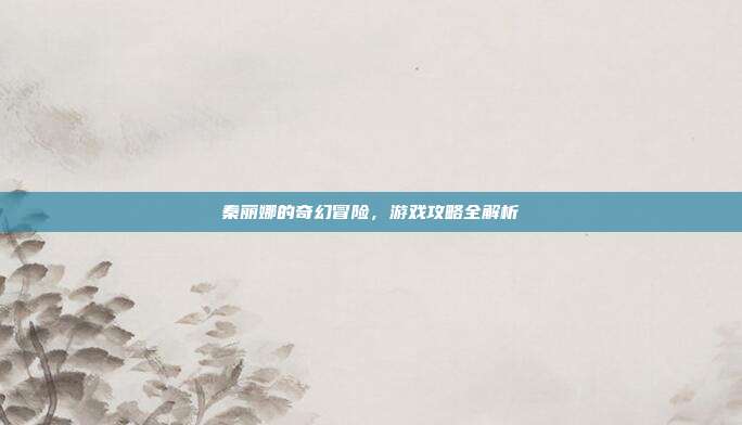 秦丽娜的奇幻冒险,游戏攻略全解析