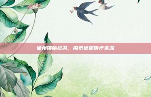 徐州医院排名,探索优质医疗资源