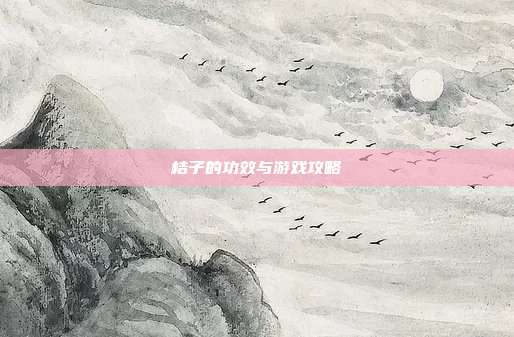 桔子的功效与游戏攻略