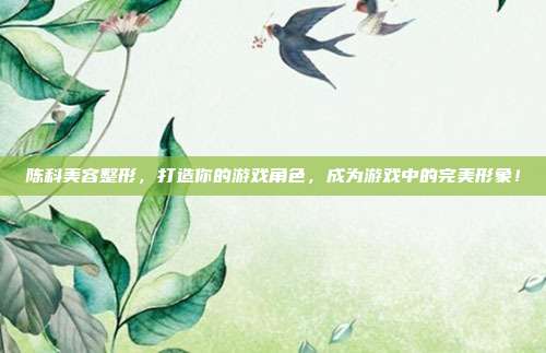陈科美容整形，打造你的游戏角色，成为游戏中的完美形象！