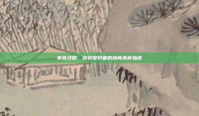 夜宵攻略,游戏爱好者的晚间美食指南