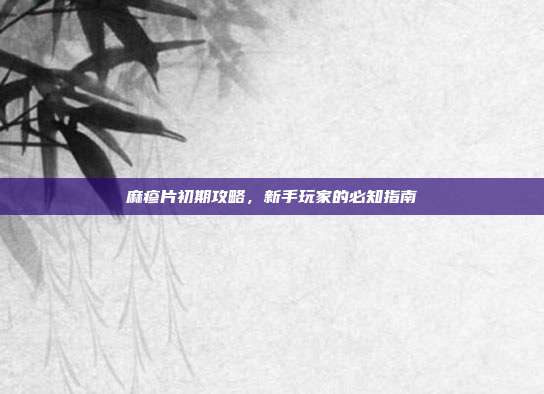 麻疹片初期攻略，新手玩家的必知指南