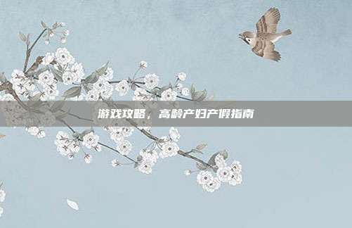 游戏攻略，高龄产妇产假指南