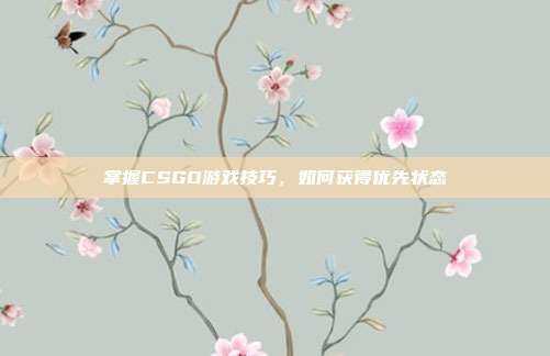掌握CSGO游戏技巧，如何获得优先状态