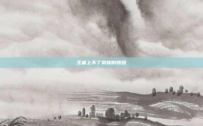 王者上不了荣耀的原因