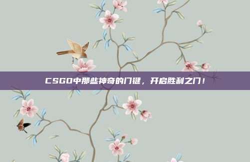 CSGO中那些神奇的门键，开启胜利之门！