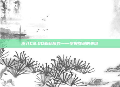 深入CS:GO职业模式——掌握胜利的关键