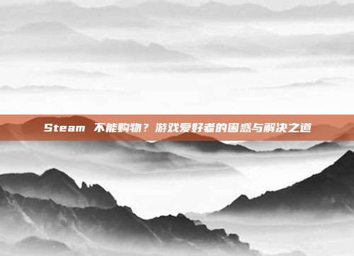 Steam 不能购物？游戏爱好者的困惑与解决之道