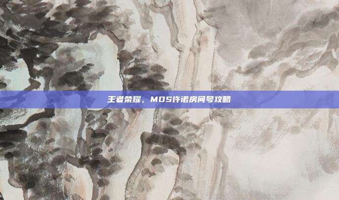 王者荣耀，MDS许诺房间号攻略