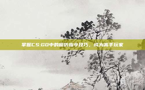 掌握CS:GO中的模仿指令技巧，成为高手玩家