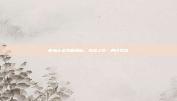 青岛王者荣耀战队，荣耀之路，共创辉煌
