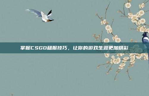 掌握CSGO租服技巧,让你的游戏生涯更加精彩