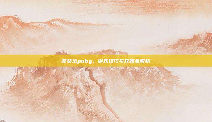 葵葵玩pubg，游戏技巧与攻略全解析
