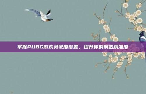 掌握PUBG游戏灵敏度设置,提升你的射击精准度
