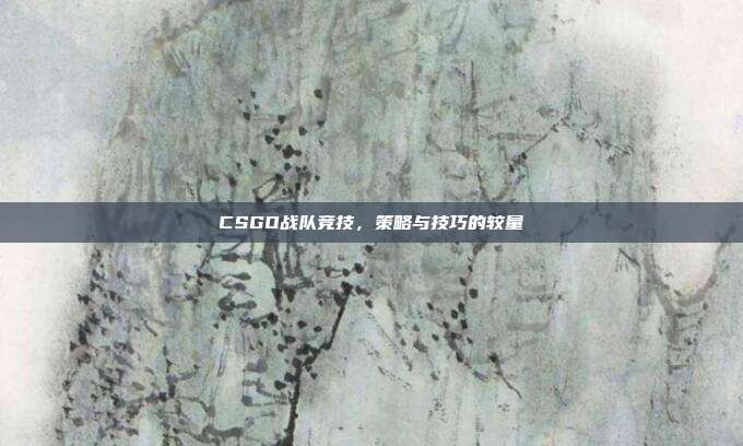 CSGO战队竞技,策略与技巧的较量
