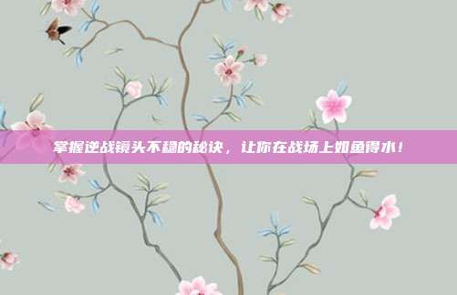 掌握逆战镜头不稳的秘诀,让你在战场上如鱼得水!