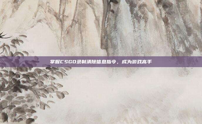 掌握CSGO录制清除信息指令,成为游戏高手