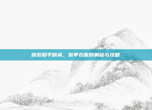 探索和平精英，装甲衣服的奥秘与攻略
