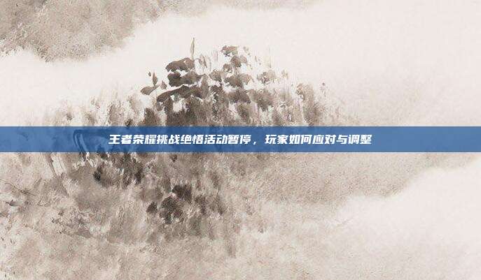 王者荣耀挑战绝悟活动暂停，玩家如何应对与调整