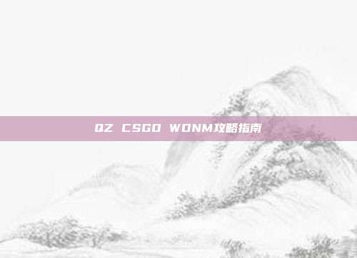 QZ CSGO WDNM攻略指南