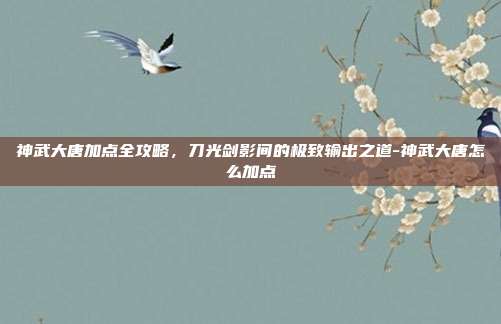 神武大唐加点全攻略，刀光剑影间的极致输出之道-神武大唐怎么加点