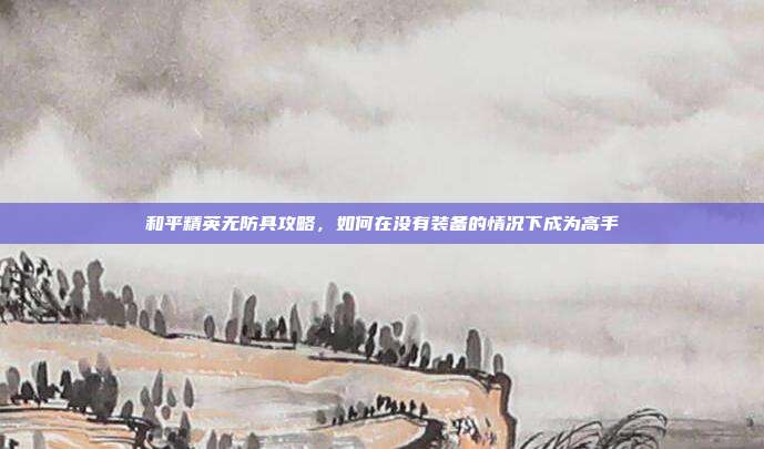 和平精英无防具攻略,如何在没有装备的情况下成为高手