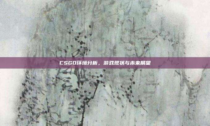 CSGO环境分析,游戏现状与未来展望