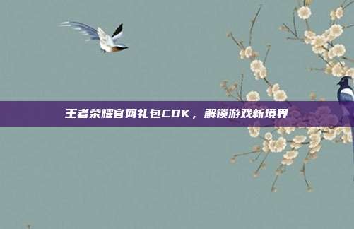 王者荣耀官网礼包CDK,解锁游戏新境界