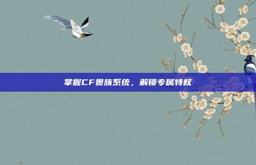 掌握CF贵族系统，解锁专属特权