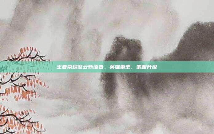 王者荣耀赵云新语音,英雄重塑,策略升级