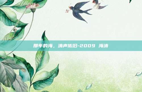 那年的海，涛声依旧-2009 海涛