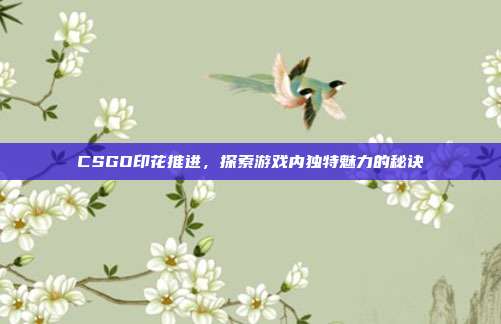 CSGO印花推进,探索游戏内独特魅力的秘诀
