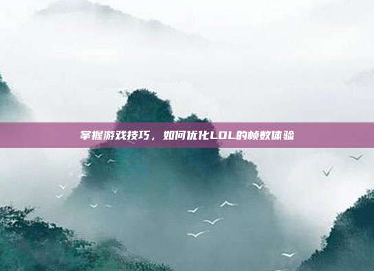 掌握游戏技巧，如何优化LOL的帧数体验