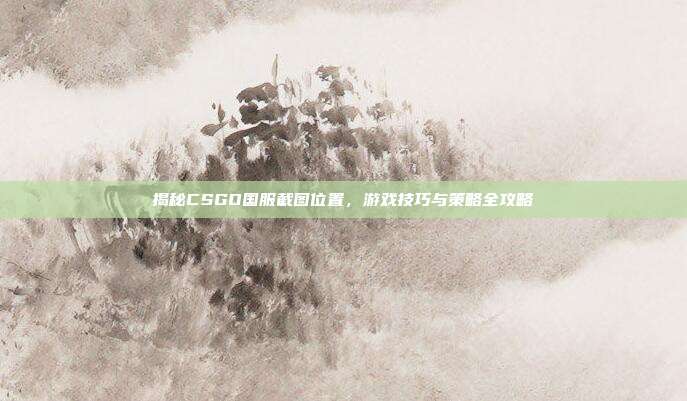 揭秘CSGO国服截图位置,游戏技巧与策略全攻略
