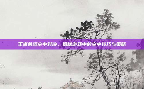 王者荣耀空中对决，揭秘游戏中的空中技巧与策略