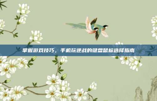 掌握游戏技巧,手机玩逆战的键盘鼠标选择指南