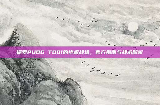 探索PUBG TOOI的终极战场,官方指南与战术解析