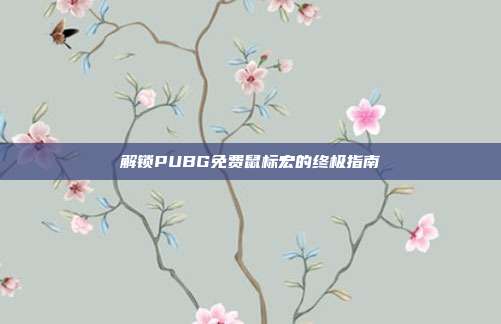 解锁PUBG免费鼠标宏的终极指南