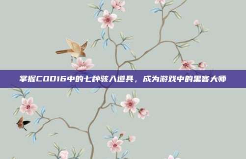 掌握COD16中的七种骇入道具，成为游戏中的黑客大师