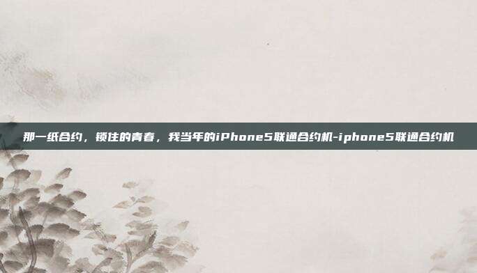 那一纸合约,锁住的青春,我当年的iPhone5联通合约机-iphone5联通合约机