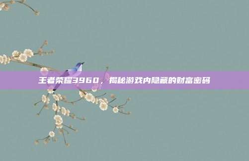 王者荣耀3960，揭秘游戏内隐藏的财富密码