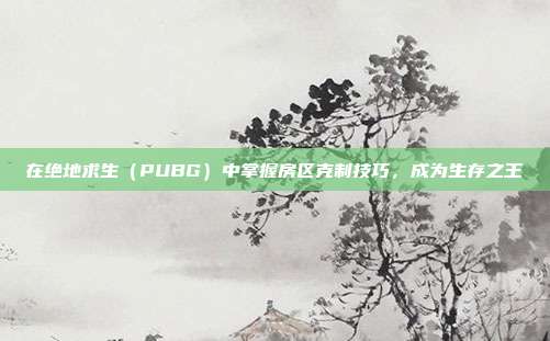 在绝地求生（PUBG）中掌握房区克制技巧，成为生存之王