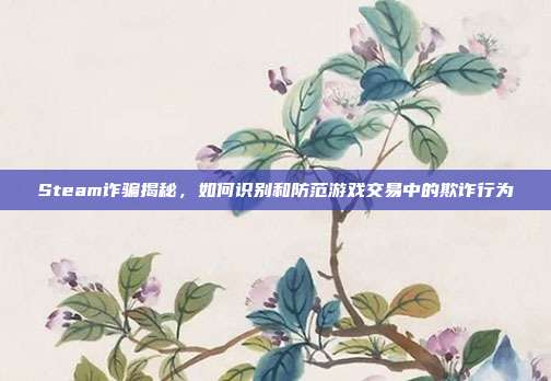Steam诈骗揭秘，如何识别和防范游戏交易中的欺诈行为