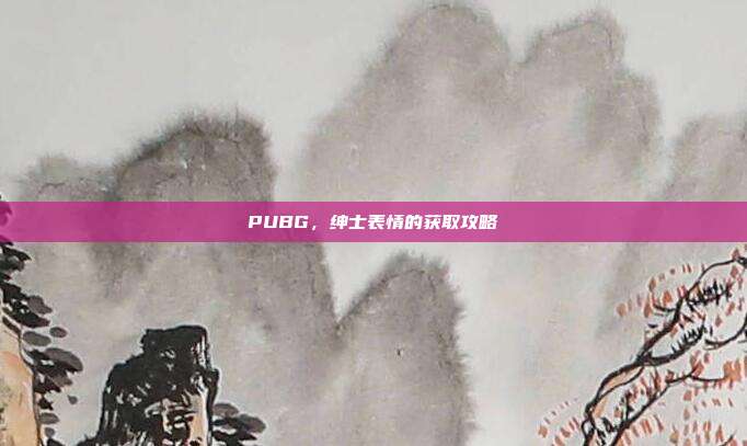 PUBG,绅士表情的获取攻略