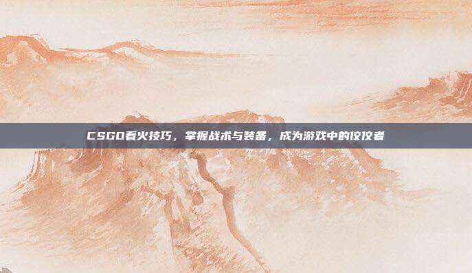 CSGO看火技巧,掌握战术与装备,成为游戏中的佼佼者