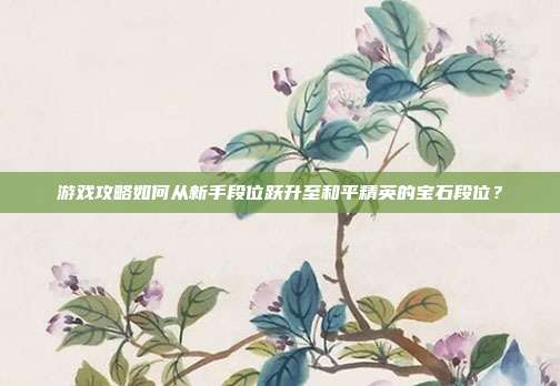 游戏攻略如何从新手段位跃升至和平精英的宝石段位？