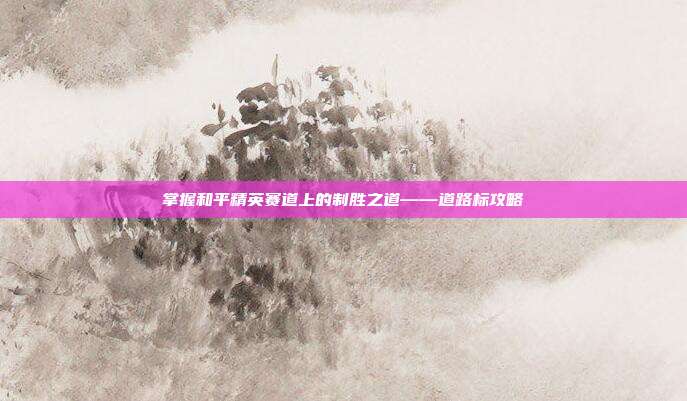 掌握和平精英赛道上的制胜之道——道路标攻略