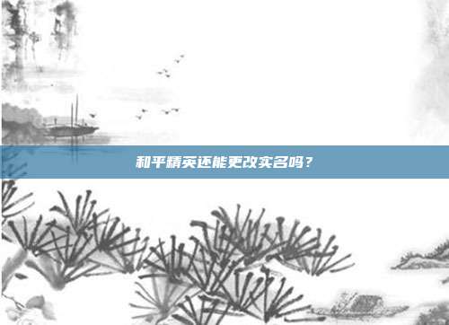 和平精英还能更改实名吗？