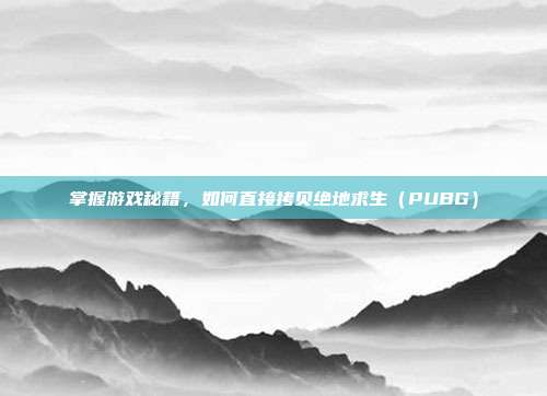 掌握游戏秘籍，如何直接拷贝绝地求生（PUBG）